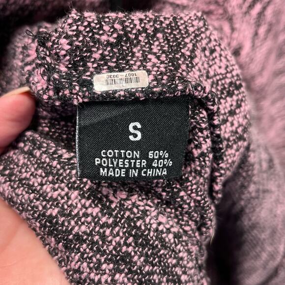 COPPER RIVET | Black & Pink Tweed Long Sleeve Adjustable Waist & Cuff Sweatshirt - Picture 10 of 16